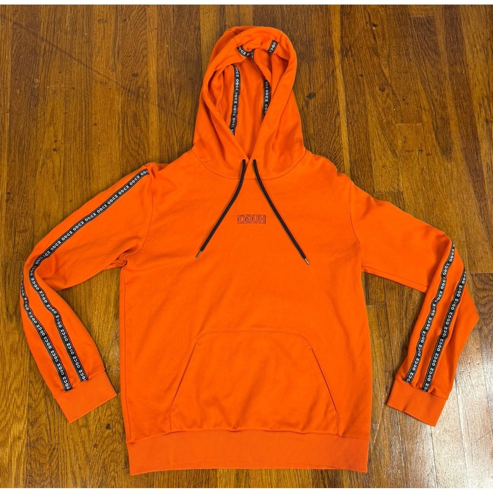 Orange Hugo Boss Logo Hoodie Sweatshirt Youth/Boys Size Small/medium